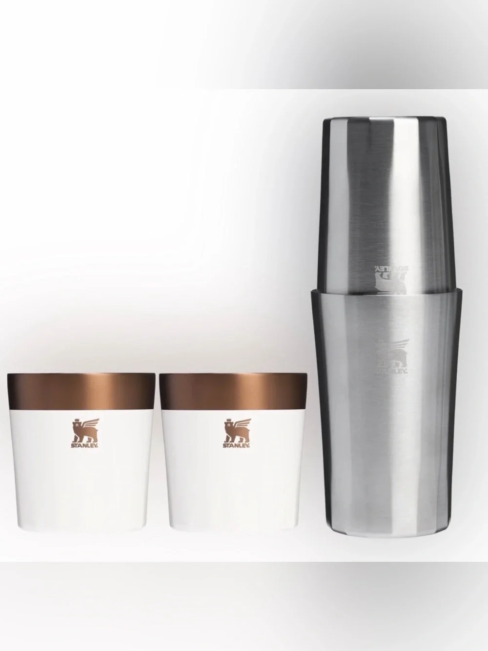 NEW Stanley William Stanley Jr Stainless Steel Tumbler Cup 4 Pc Gift Set NIB